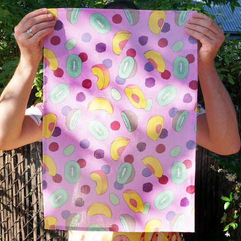 Tea Towel: Nectarine Pink, 100% Linen