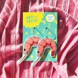 Earrings: Prawn/Shrimp Drop Earrings (Hook)