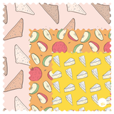 Beeswax Wraps: Variety Pack Set of 3 (Cheese, Apple, Bread)