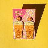 Earrings: Beer Glitter Drop Earrings