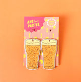 Earrings: Beer Glitter Drop Earrings