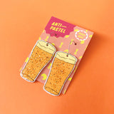 Earrings: Beer Glitter Drop Earrings