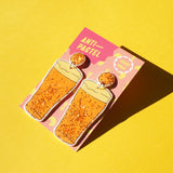 Earrings: Beer Glitter Drop Earrings