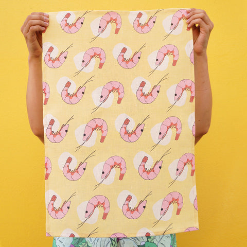 Tea Towel: The Happy Prawn